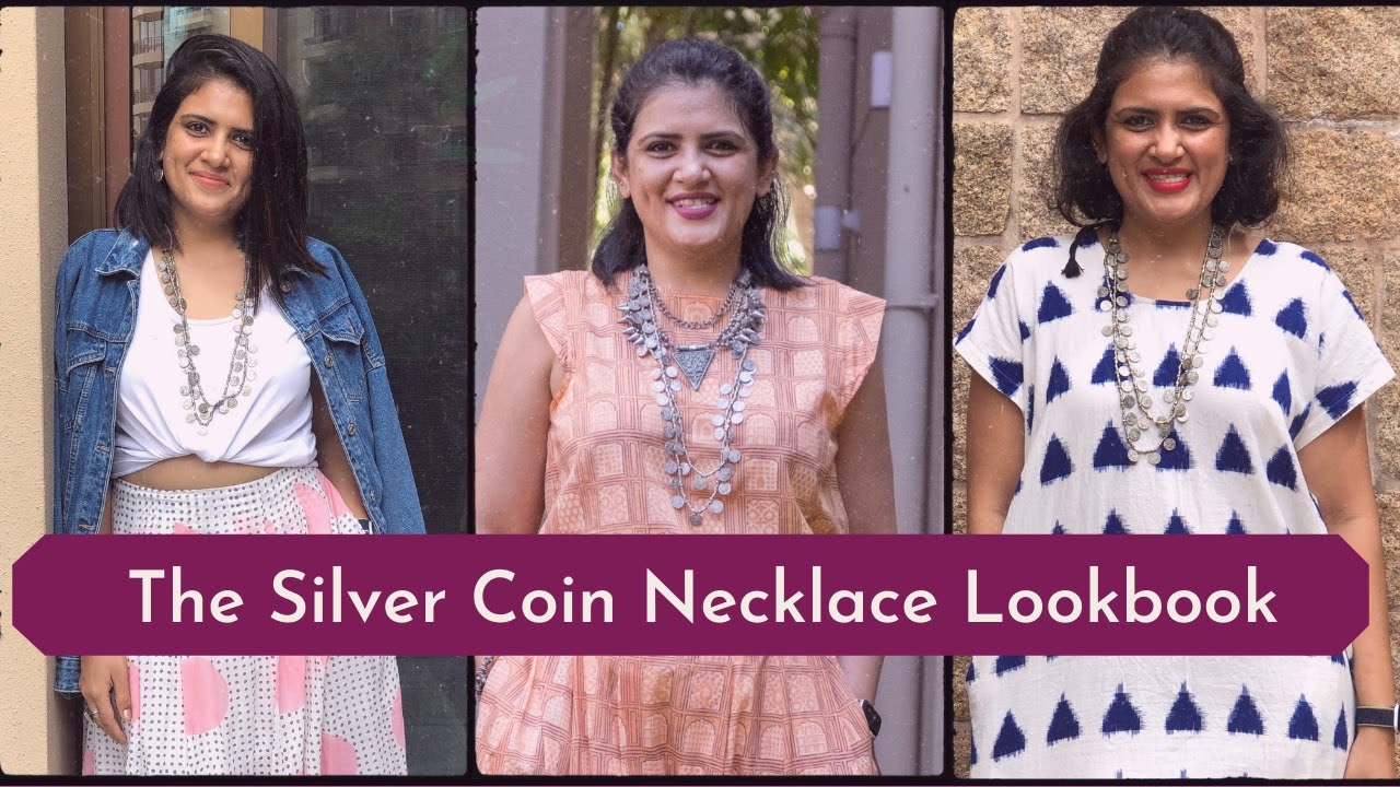 11 Chic Ways to Style Silver Coin Necklace | Ideas to Wear Silver Jewellery | Lookbook